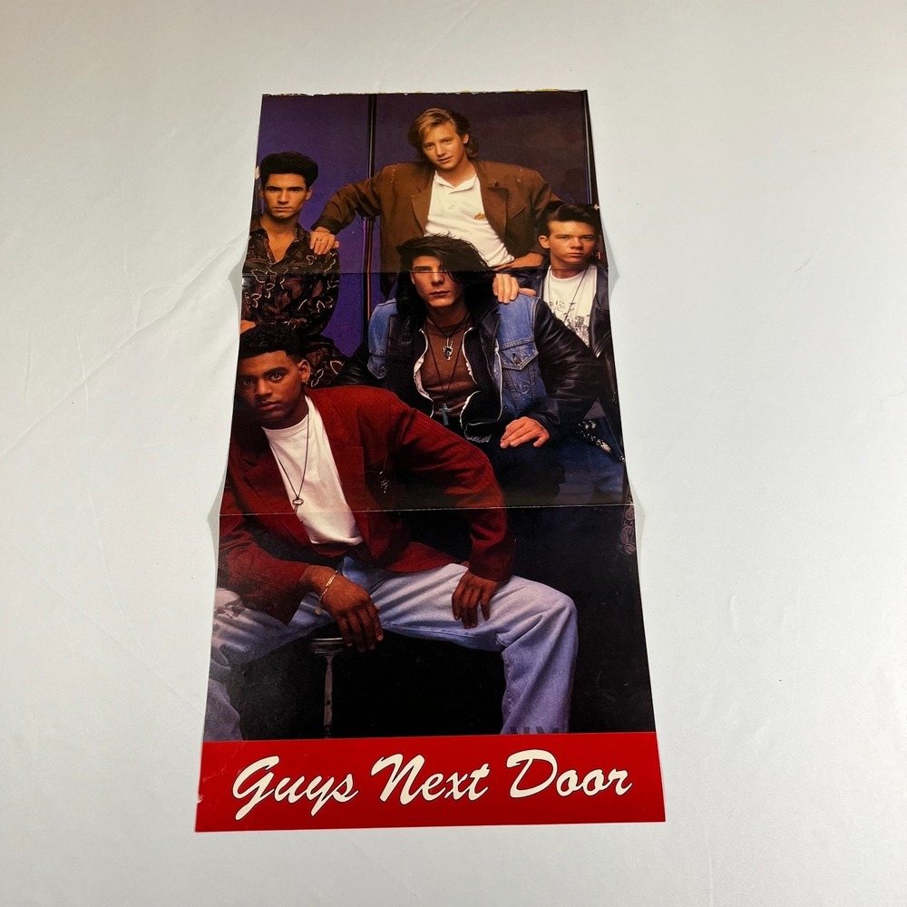 Vintage Guys Next Door Poster Paula Abdul 1990s Boy Band Pinup Retro 25x11